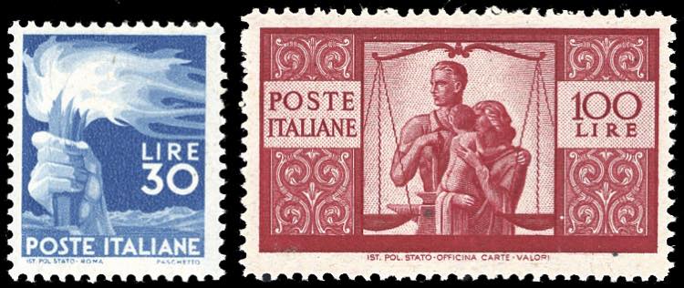 1946/47 - 30 e 100 lire ... 