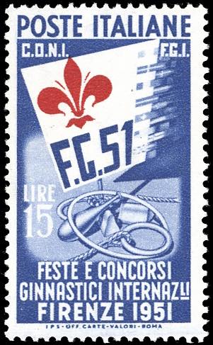 1951 - 15 lire Ginnici, stampa del ... 