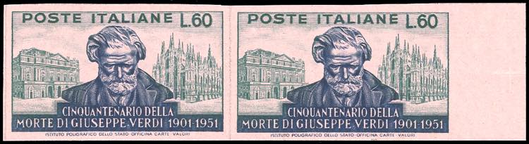 1951 - 60 lire Verdi (679), prova ... 
