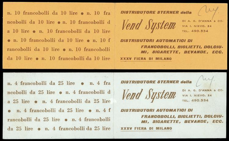 1957 - Due libretti Vend System ... 
