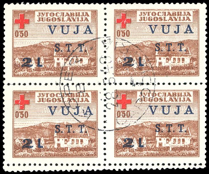 1948 - 2 lire su 0,50 d. Croce ... 