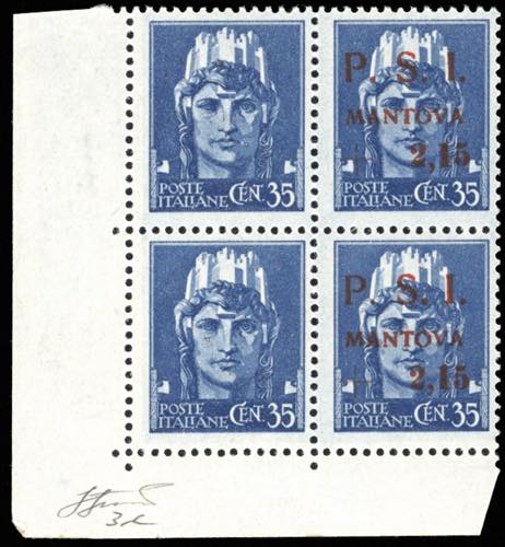 MANTOVA 1945 - 2,15 lire su 35 ... 