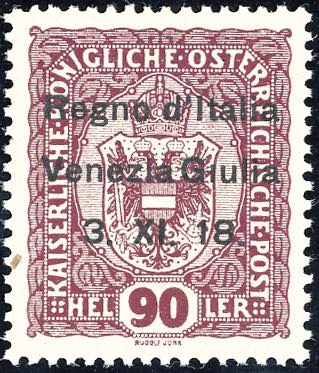 VENEZIA GIULIA 1918 - 90 h. lilla ... 