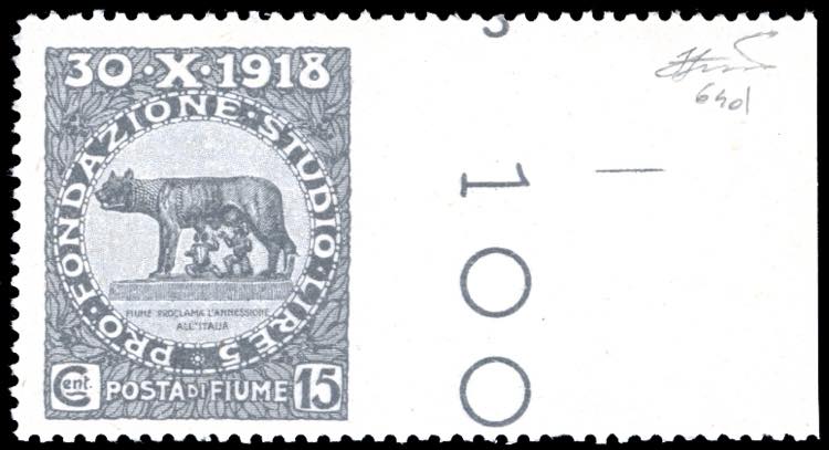 FIUME 1919 - 15 cent. Plebiscito, ... 