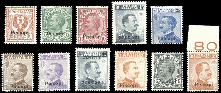 PISCOPI 1912/22 - Soprastampati, ... 