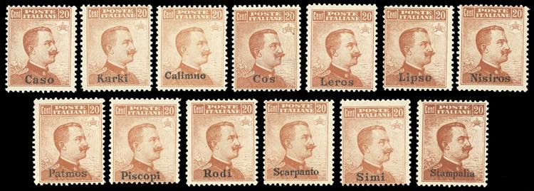 GIRO ISOLE 1917 - 20 cent. arancio ... 