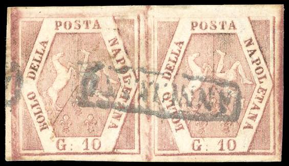 1858 - 10 grana rosa brunastro, I ... 
