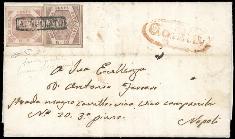 1858 - 10 grana rosa brunastro, I ... 