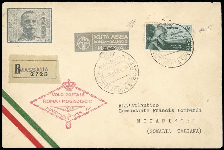 POSTA AEREA 1934 - 25 + 2 lire ... 