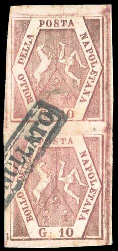 1858 - 10 grana rosa lillaceo, I ... 