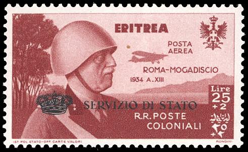 SERVIZIO AEREO 1934 - 25 + 2 lire ... 