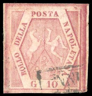 1859 - 10 grana carminio rosa, II ... 