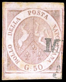 1858 - 50 grana rosa brunastro ... 
