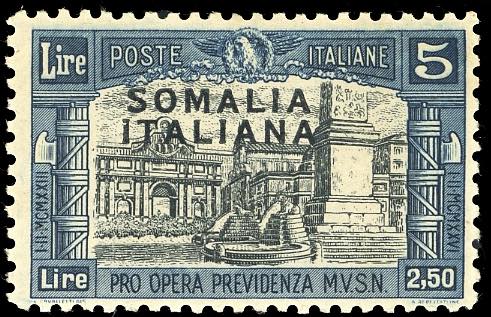 1927 - 5 + 2,50 lire azzurro e ... 