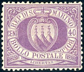 1877 - 40 cent. violetto Stemma ... 