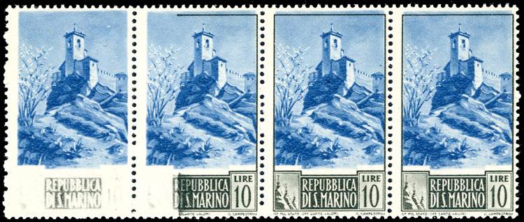 1949 - 10 lire Paesaggi, striscia ... 