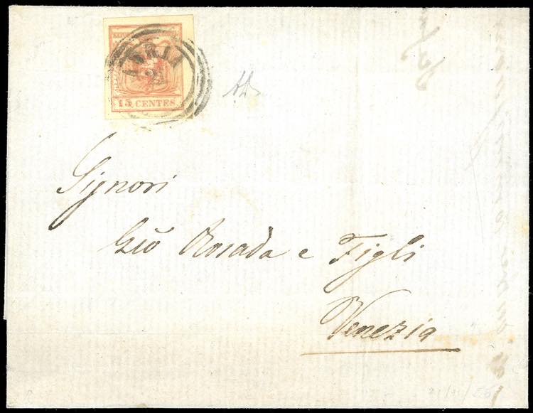 1856 - 15 cent. rosso vermiglio, ... 