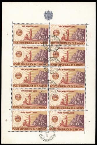 1946 - 100 lire UNRRA, minifoglio ... 