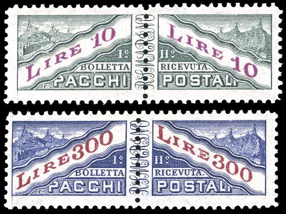 1953 - 10 e 300 lire, filigrana ... 