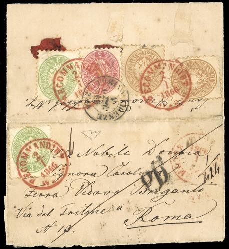 AUSTRIA 1866 - 3 kr. verde, due ... 