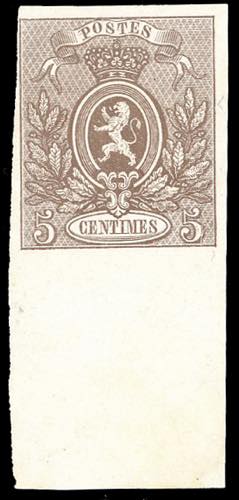 BELGIO 1866 - 5 cent. bruno ... 