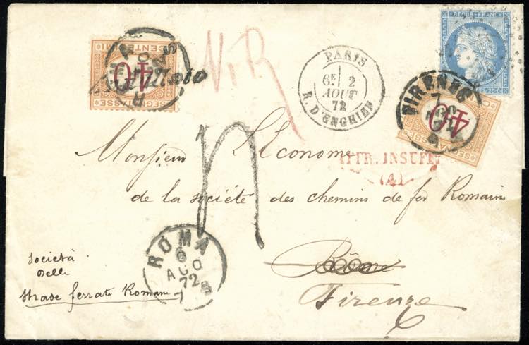 FRANCIA/ITALIA 1872 - Redirected ... 