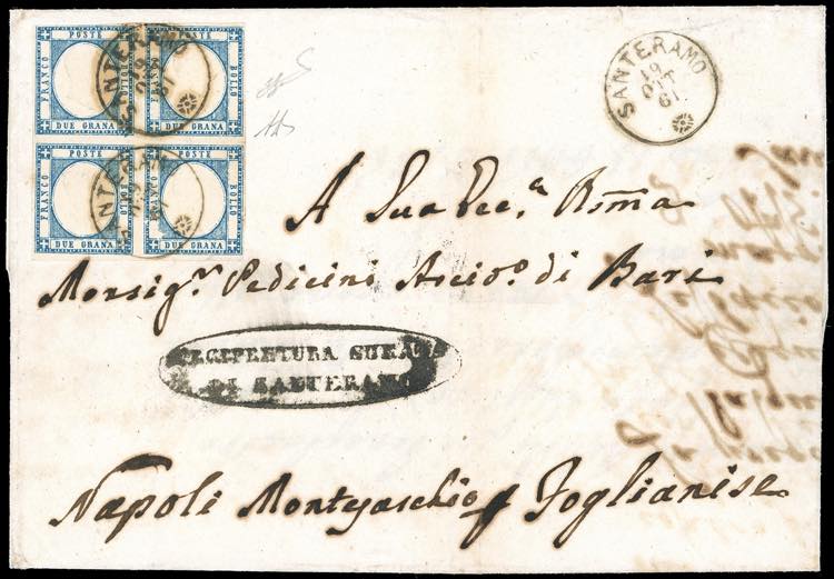 1861 - 2 grana azzurro chiaro ... 