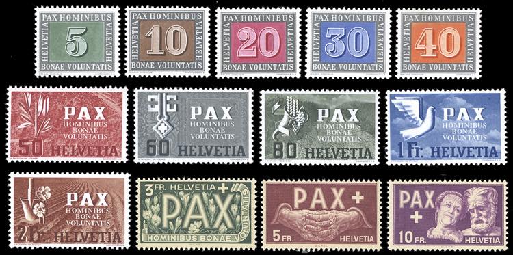 SVIZZERA 1945 - Pax, serie ... 