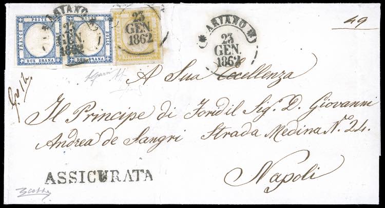 1862 - 20 grana giallo arancio, 2 ... 
