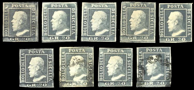 SICILIA 1859 - 20 grana, nove ... 