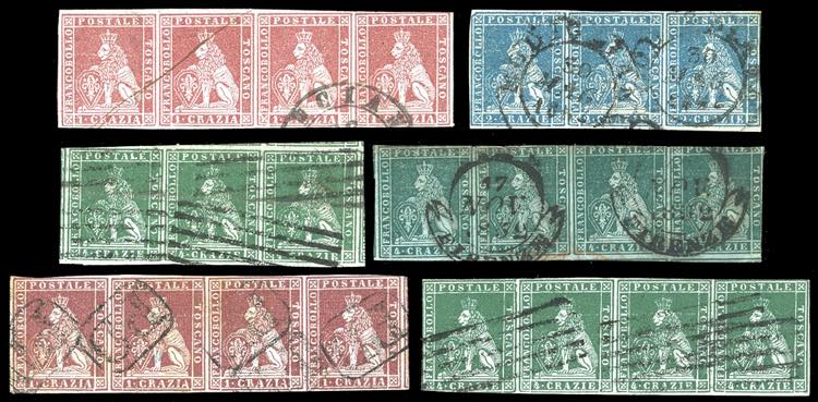 TOSCANA 1851 - Raro insieme di sei ... 