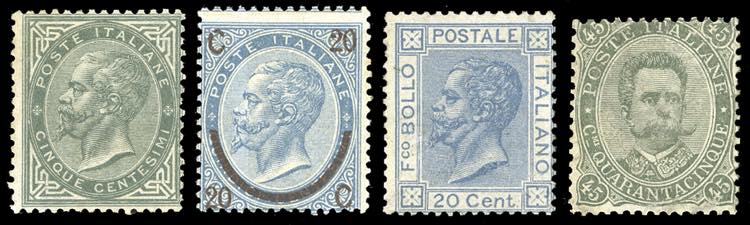 REGNO DITALIA 1863/1889 - Quattro ... 