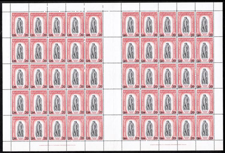 SAN MARINO 1942 - 20 lire su 75 ... 