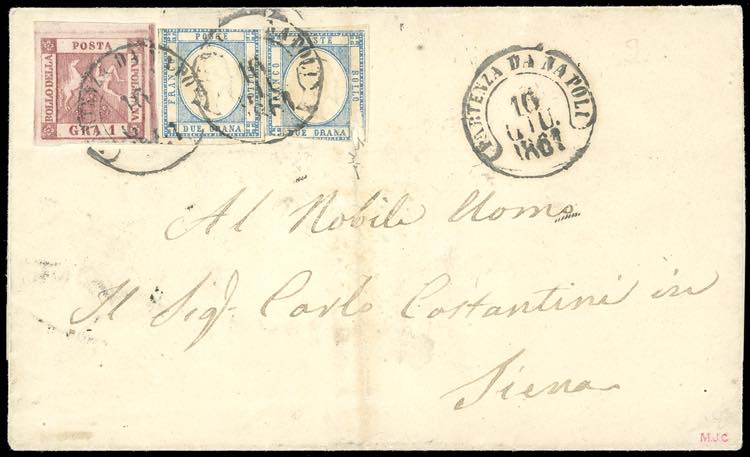 1861 - 1 grano carminio (4a), I ... 