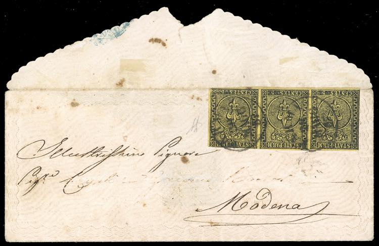 1857 - 5 cent. giallo arancio (1), ... 