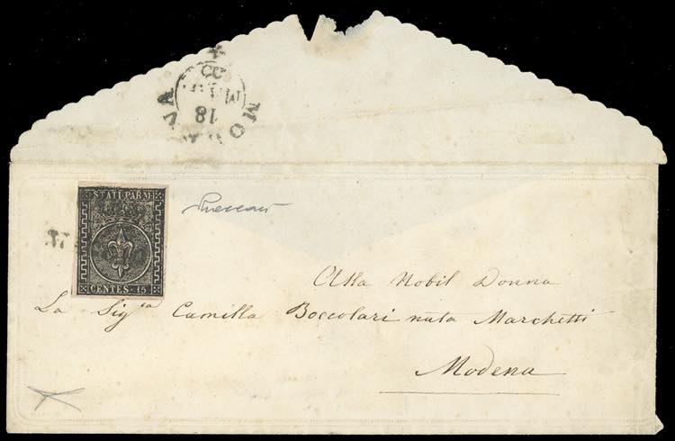 1855 - 15 cent. rosa (3), perfetto ... 