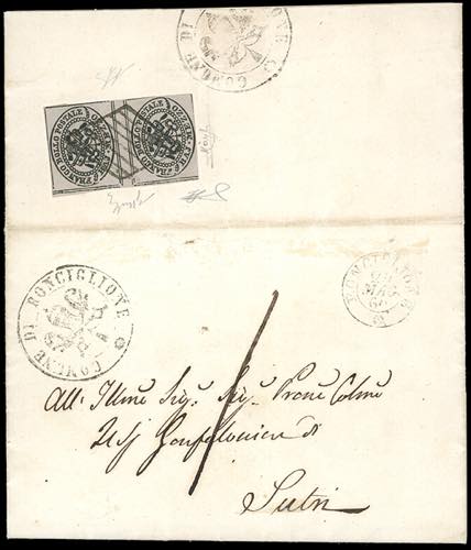 1860 - 1/2 baj grigio lilla (1c), ... 