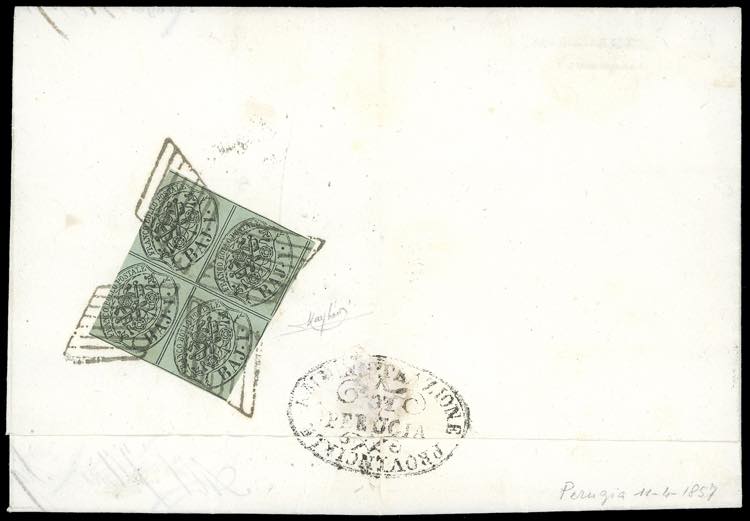1857 - 1 baj verde grigiastro (2), ... 