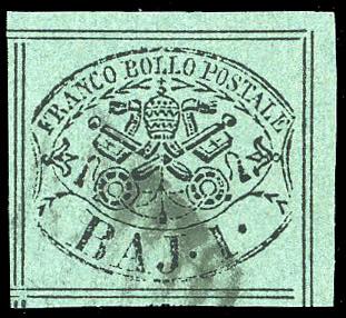 1864 - 1 b. verde scuro, seconda ... 