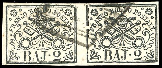 1867 - 2 baj bianco (3A), coppia ... 