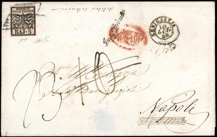 1858 - Lettera spedita in porto ... 