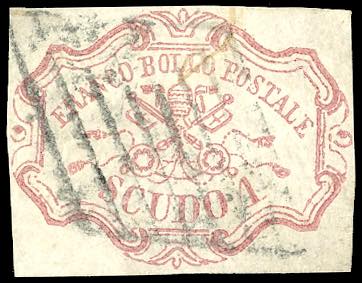 1852 - 1 scudo rosa carminio (11), ... 