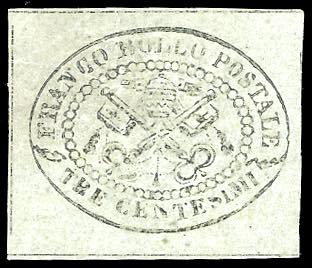 1867 - 3 cent. grigio (15), nuovo, ... 