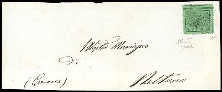 1868 - 2 cent. verde chiaro, senza ... 