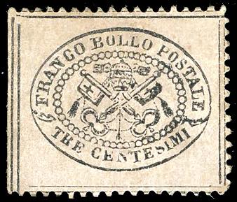 1868 - 3 cent. grigio rosa (23), ... 