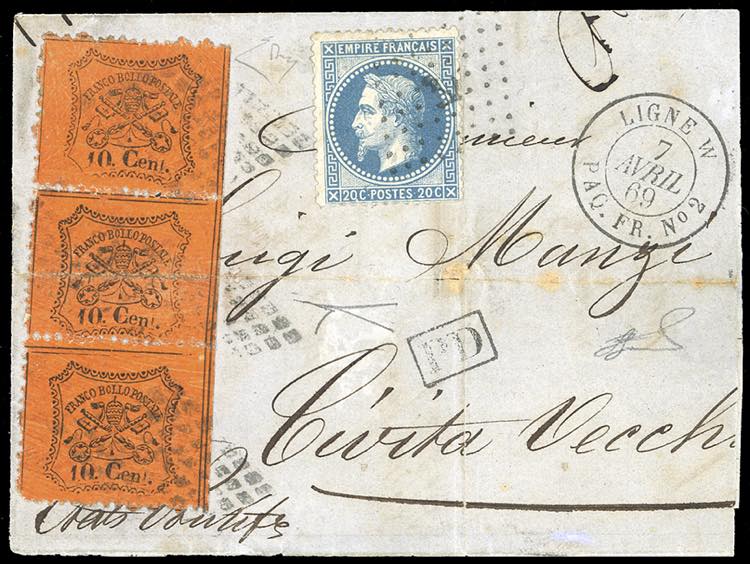 1869 - 10 cent. arancio vermiglio, ... 