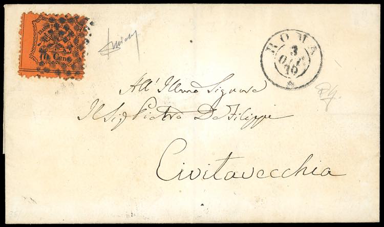 1870 - 10 cent. arancio vermiglio ... 