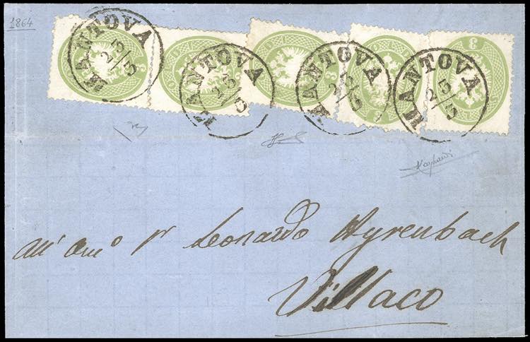 1864 - 3 soldi verde, dent. 14 ... 