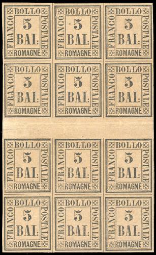 1859 - 5 baj violetto (6), blocco ... 