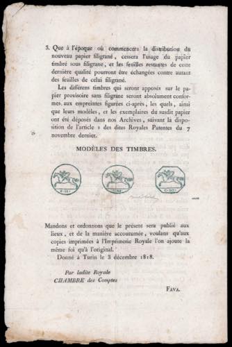 1818 - Manifesto camerale del ... 